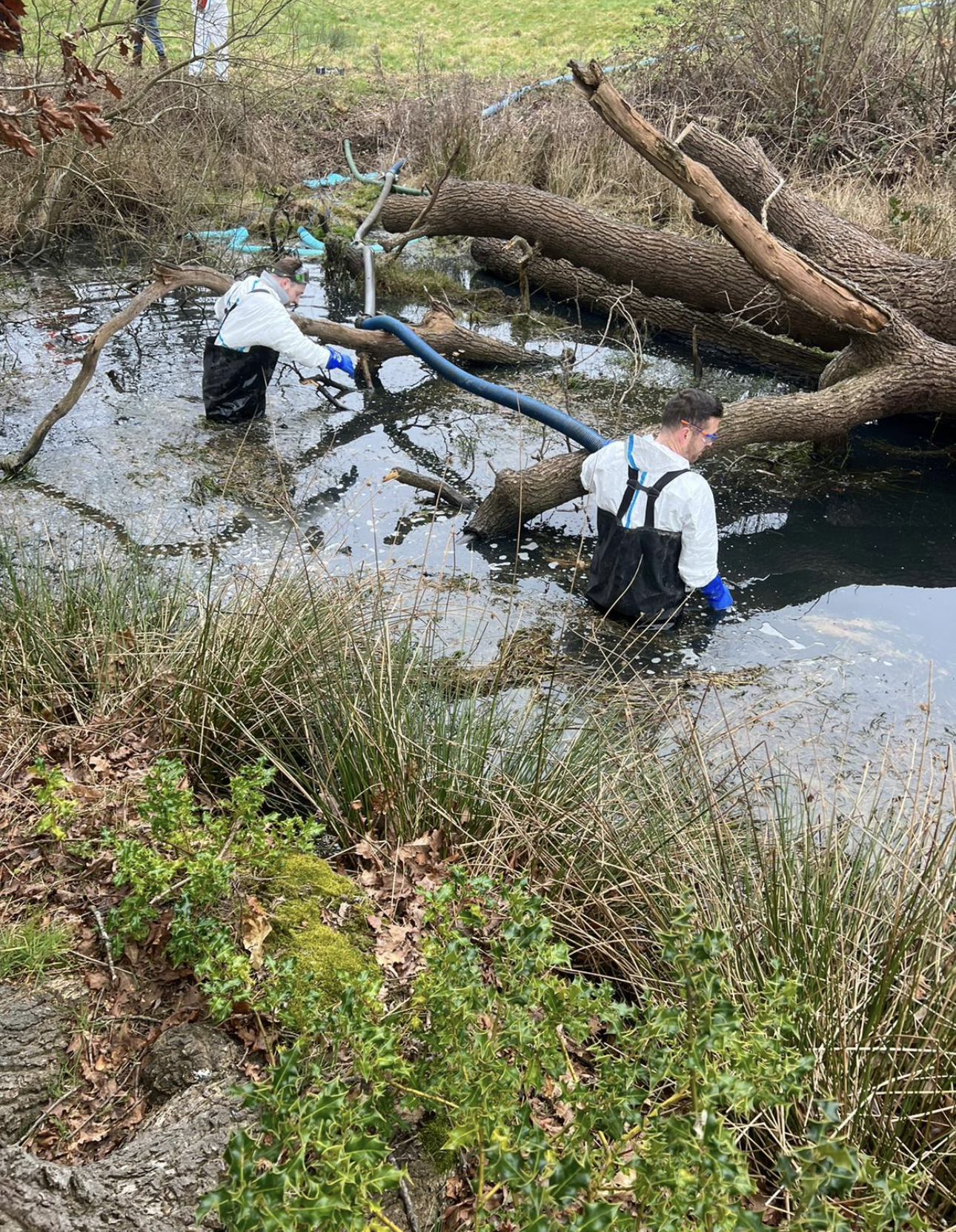 Fuel spill being cleaned up by RSM Environmental