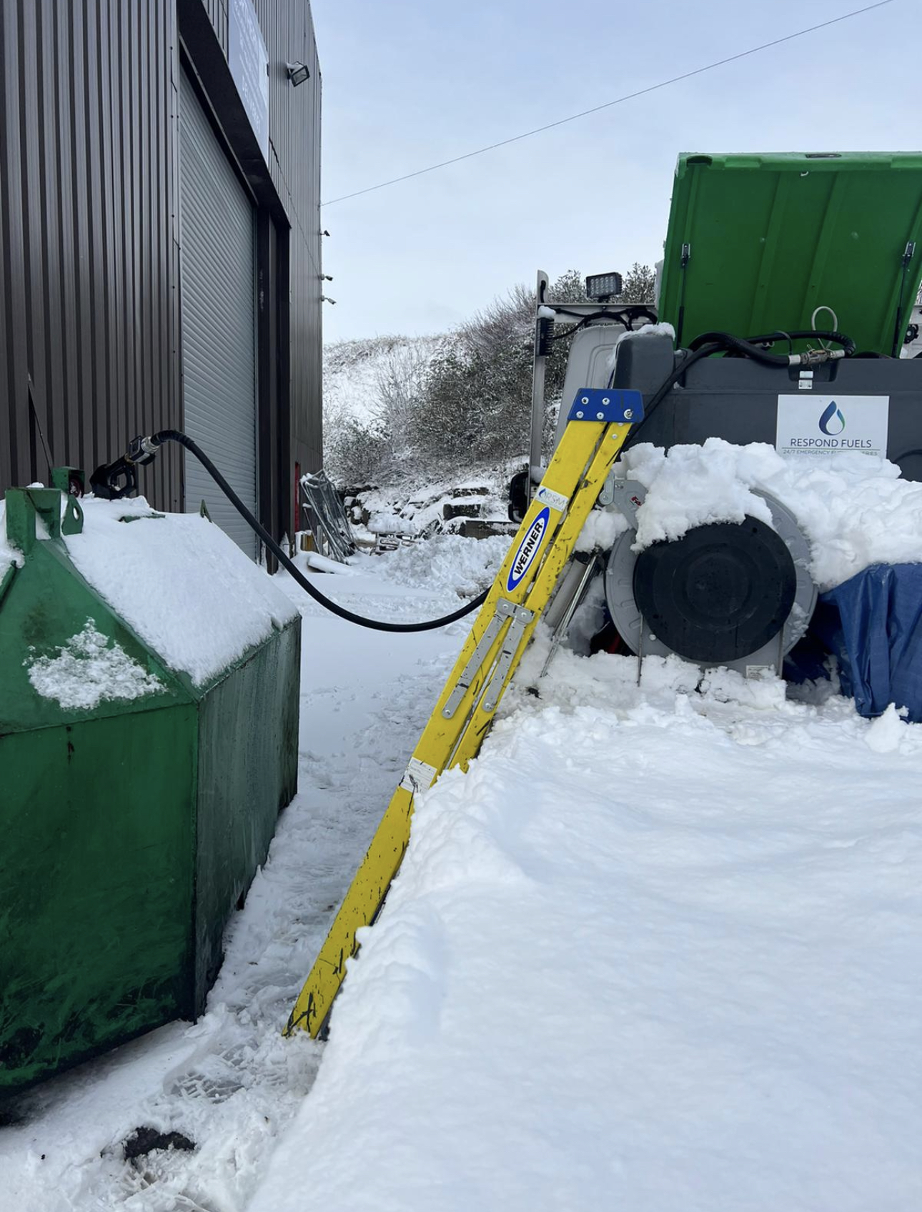 fuel delivery by RSM Environmental in the snow